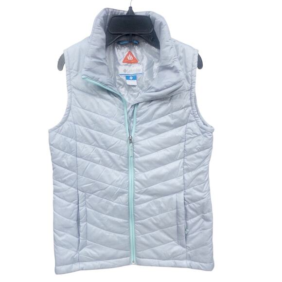 Columbia Girls Size Large Omni Heat Vest Gray Aqua  Lightweight - Picture 1 of 6